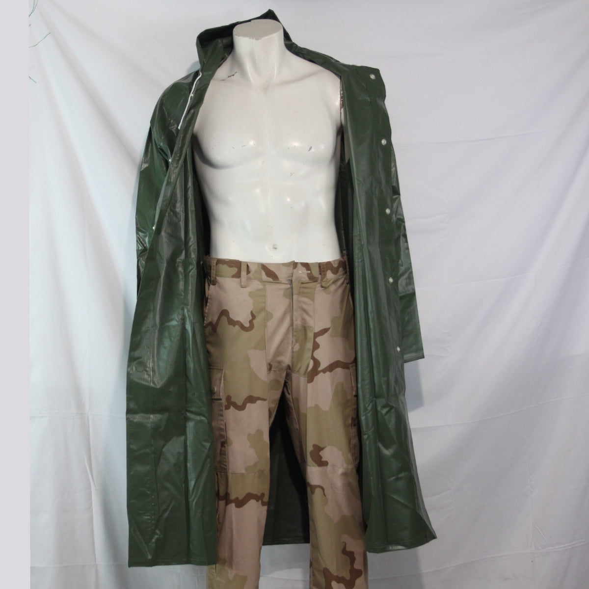 French Military Long Raincoat PVC Waterproof JacketGenuine Surplus 42-44" (3860)