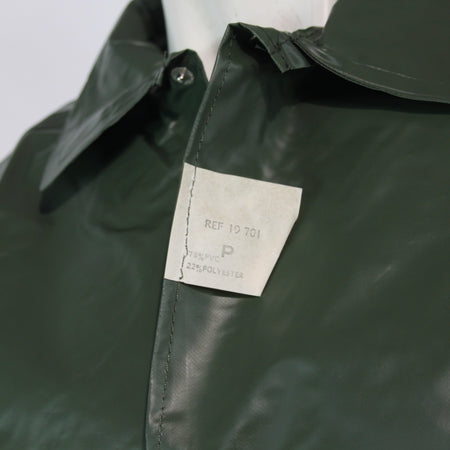 1970's Waterproof PVC French Army Raincoat Jacket Genuine Surplus 40-42"  (3863)