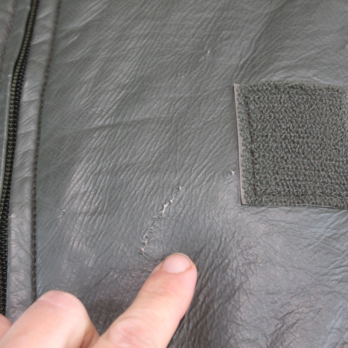 Genuine Surplus French Military Leather Style Cold Weather jacket Olive (3792)
