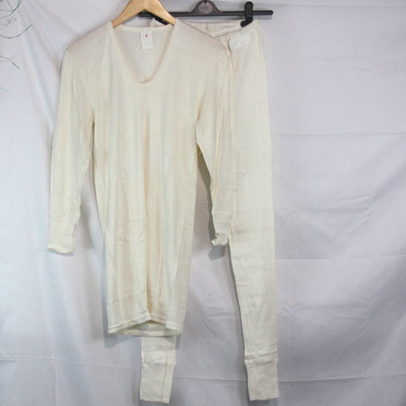 Vintage East German White Thermal Vest Long Johns Set Genuine Surplus 38" (3828)