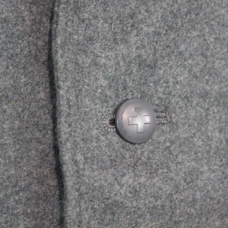 Genuine Surplus Swiss Army Vintage Wool Dress Jacket Thick Blue Grey (3314)