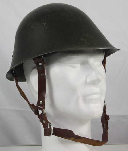 Vintage Romanian Army Steel Helmet With Straps Genuine Surplus  (3943)