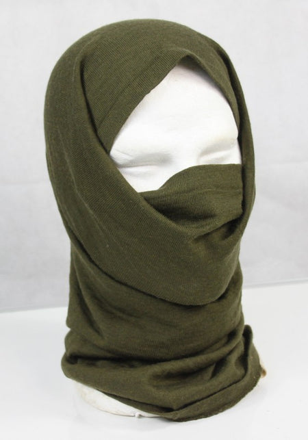 British Army Wool Knitted Snood Headover Olive Genuine Surplus (4252)
