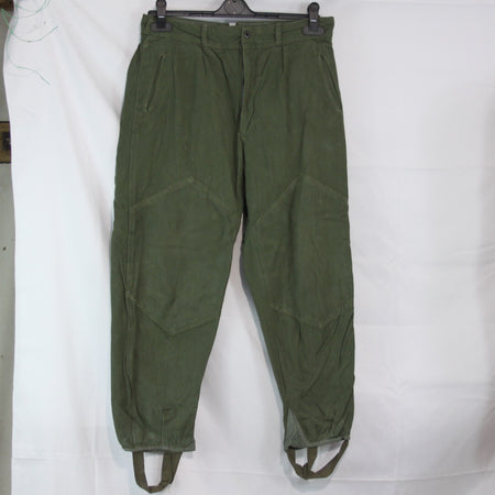 Genuine Surplus Romanian Vintage Trousers Olive with Stirrups 34" Waist (3671)