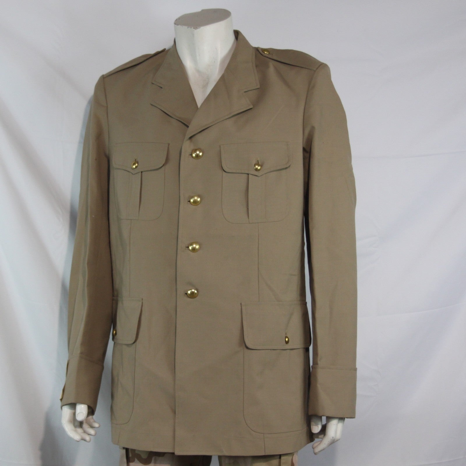 1960's French Army Dress Jacket Genuine Surplus Sand Beige Uniform (3554)