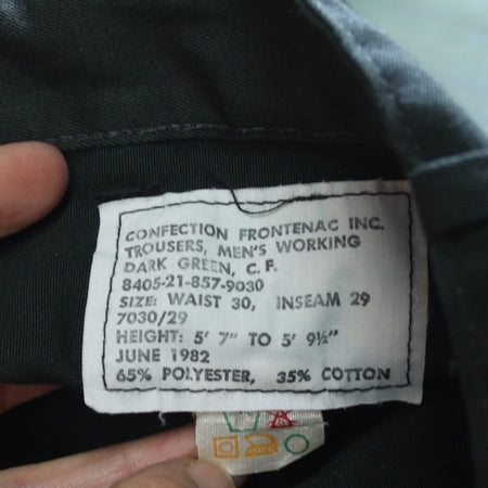 Genuine Surplus Canadian Military Army Trousers Bottle Green Dark  28" W (3683)