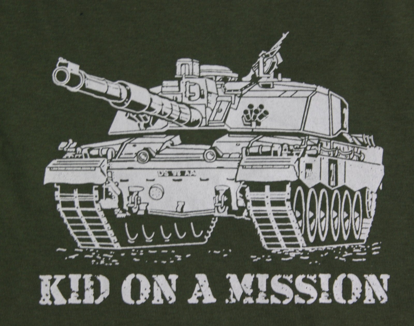 Kid On A Mission Printed Military T-Shirt British Forces Childrens Olive Green