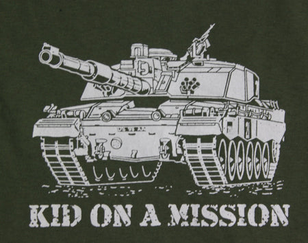 Kid On A Mission Printed Military T-Shirt British Forces Childrens Olive Green