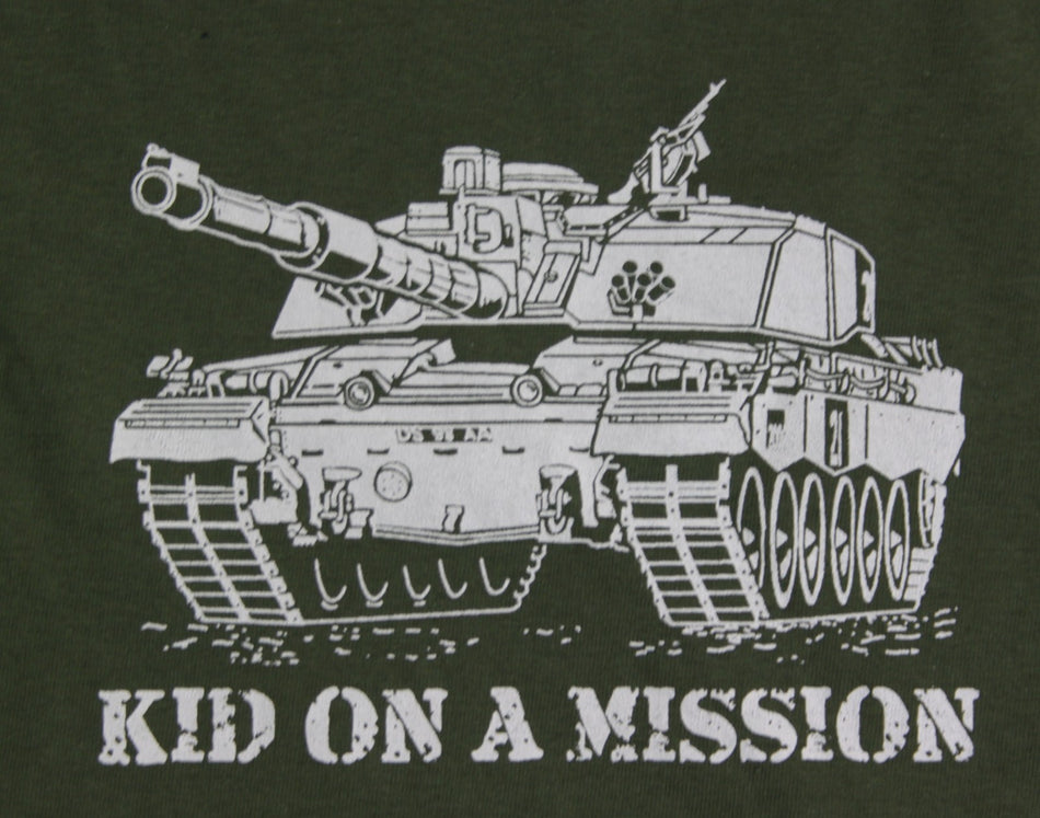 Kid On A Mission Printed Military T-Shirt British Forces Childrens Olive Green
