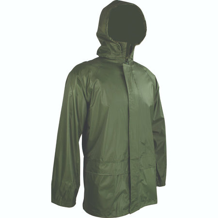 Stormguard Waterproof Coat Jacket PVC Packaway Mens Womens Olive
