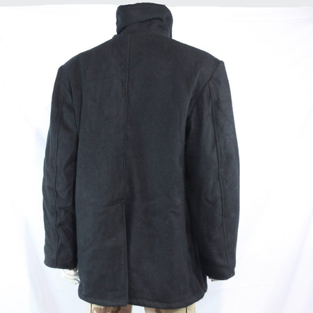 Possible US Naval Wool Pea Coat Black Military Surplus Warm Winter 44 (3647)