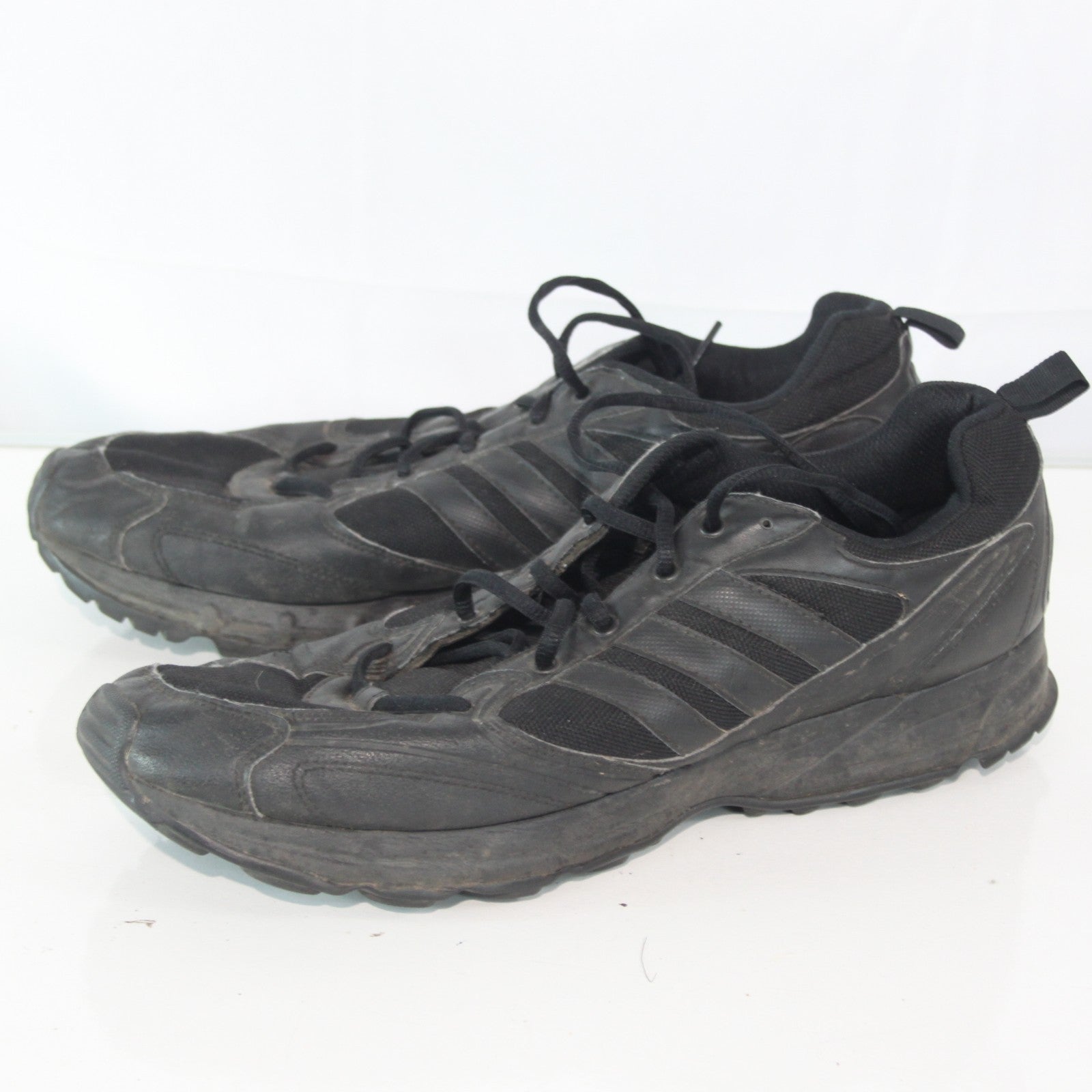 German Army Trainers Black Leather Fabric Genuine Surplus UK 12 (3870