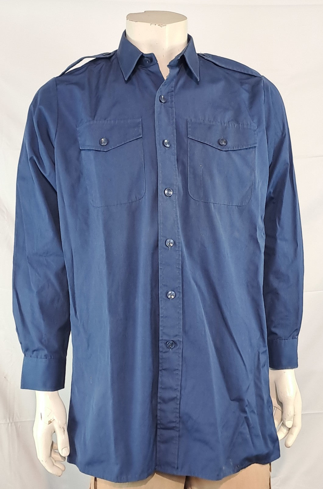 Genuine Surplus British RAF/Navy Working Shirt Wedgewood Polycotton