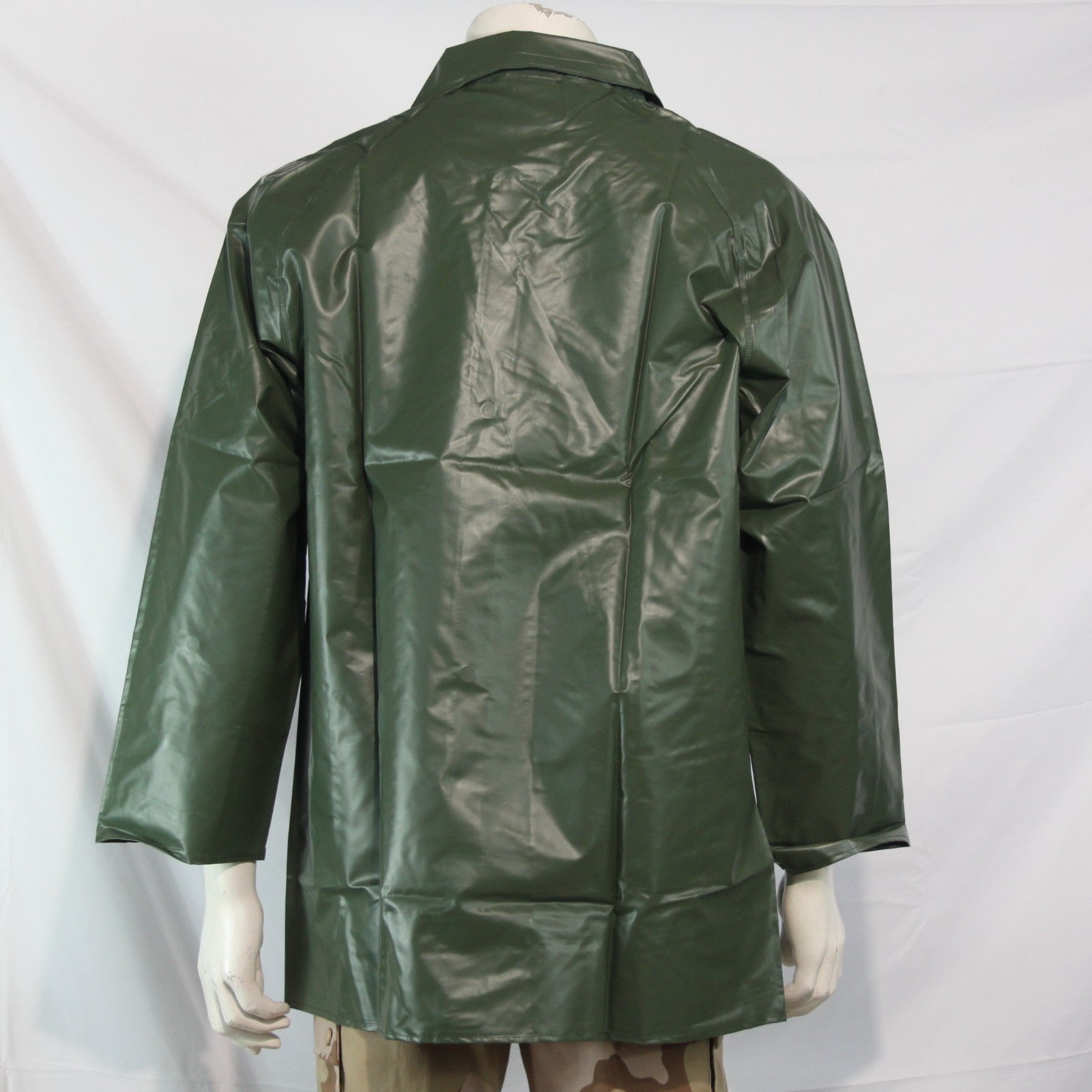 1970's Waterproof PVC French Army Raincoat Jacket Genuine Surplus 40-42"  (3863)