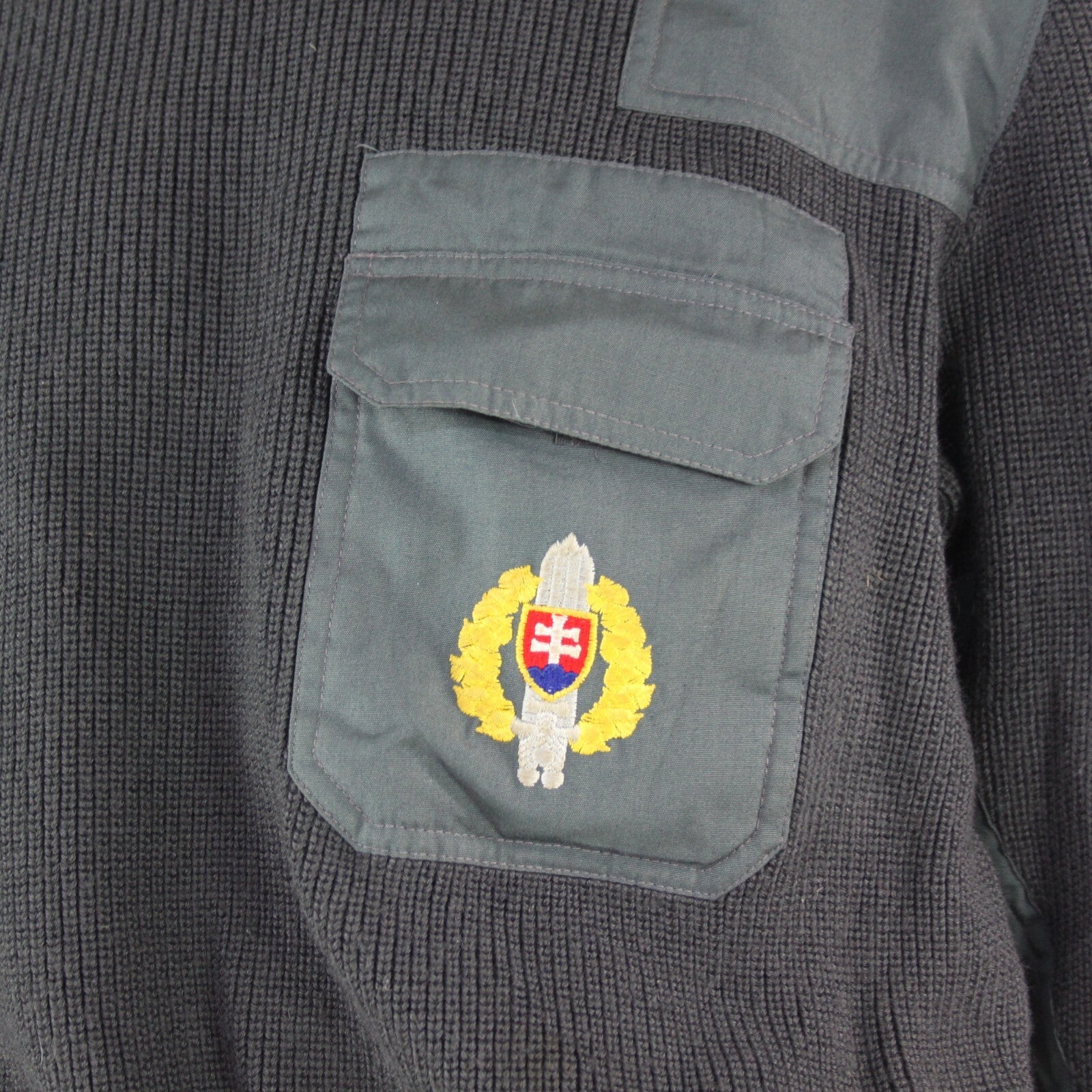 Genuine Surplus Slovakian Army Embroidered Jumper with Pocket Wool 42-44" (3255)
