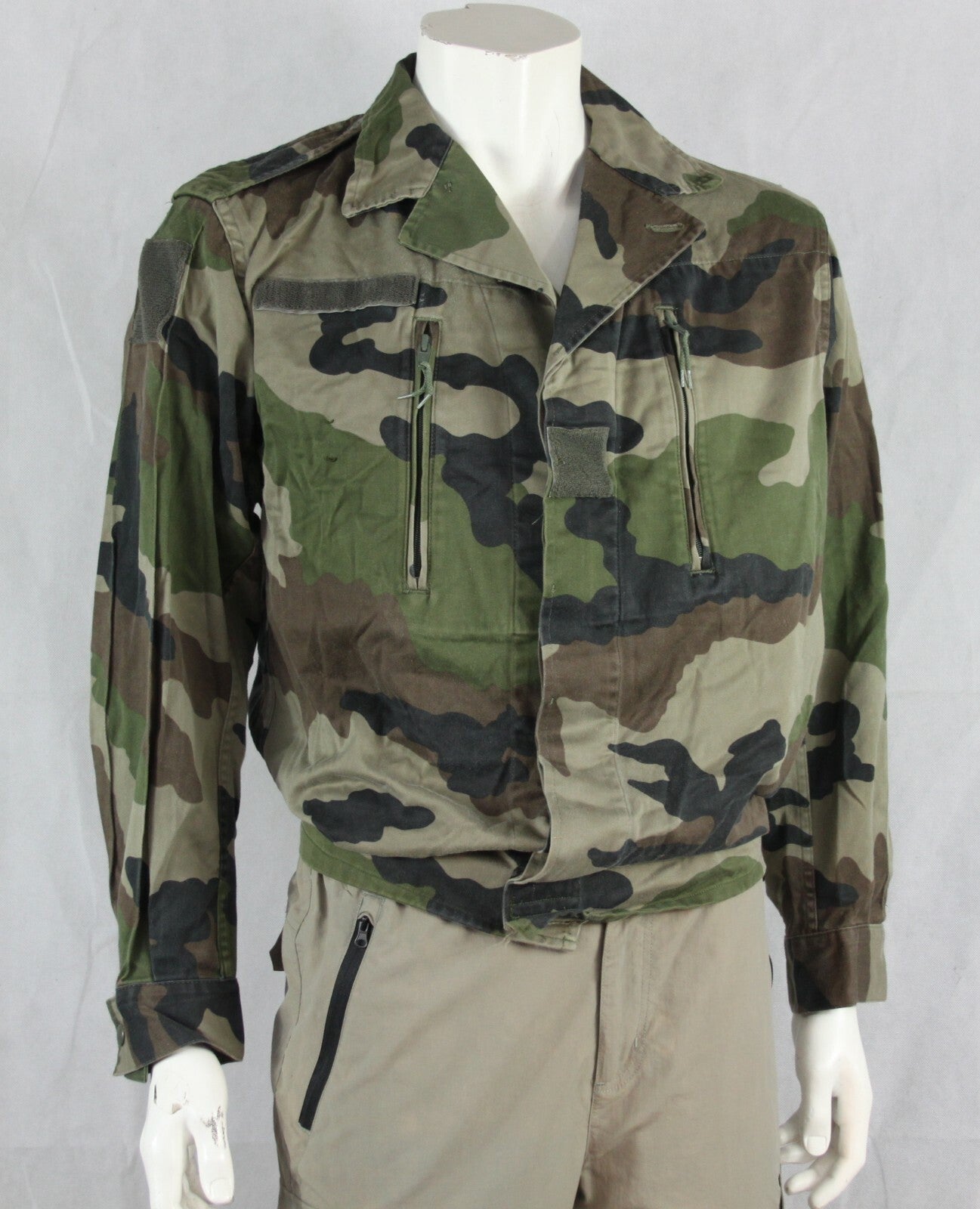 Genuine Surplus French Army Jacket CCE Camo Waist Length Bomber Canvas F2 3307