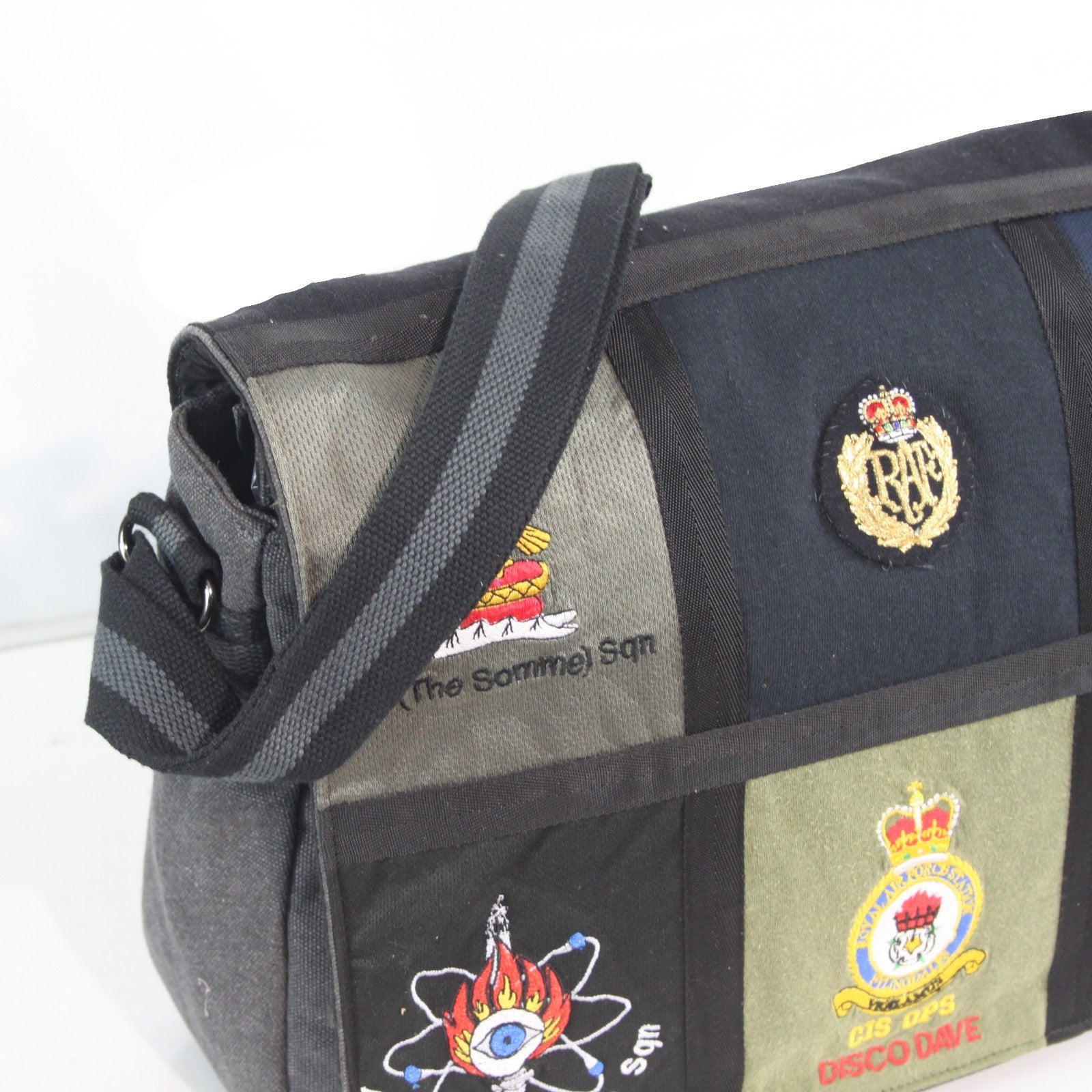 Upcycled RAF T-Shirt Badges Made into Exclusive Messenger Bag Aviation (4421)
