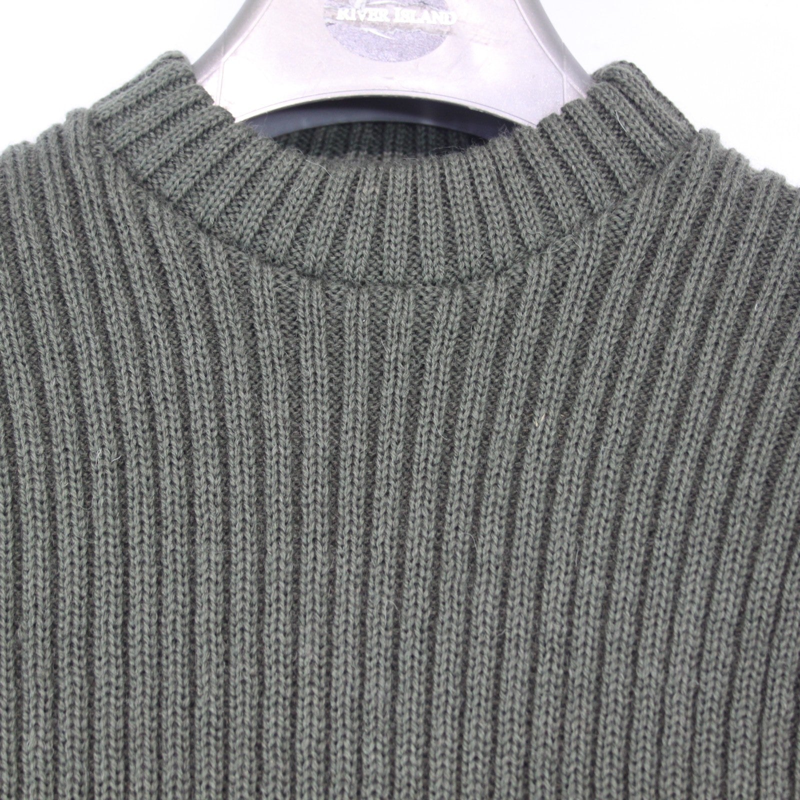 NEW British Army Olive Green Heavyweight Rib Jumper No Patches 34" Chest (4063)