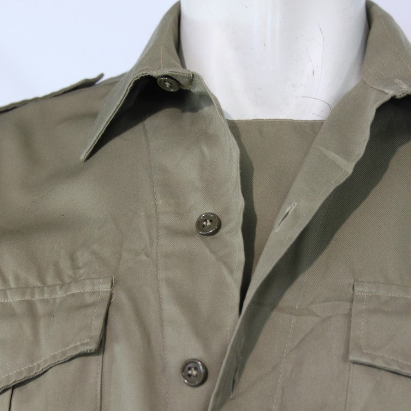 Genuine Surplus Italian Army Shirt Long Sleeve Open Neck Sand (3420)