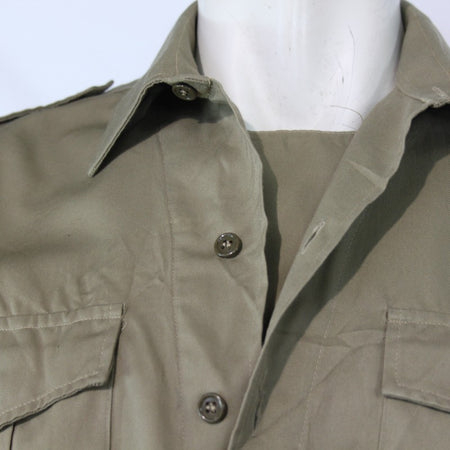Genuine Surplus Italian Army Shirt Long Sleeve Open Neck Sand (3420)