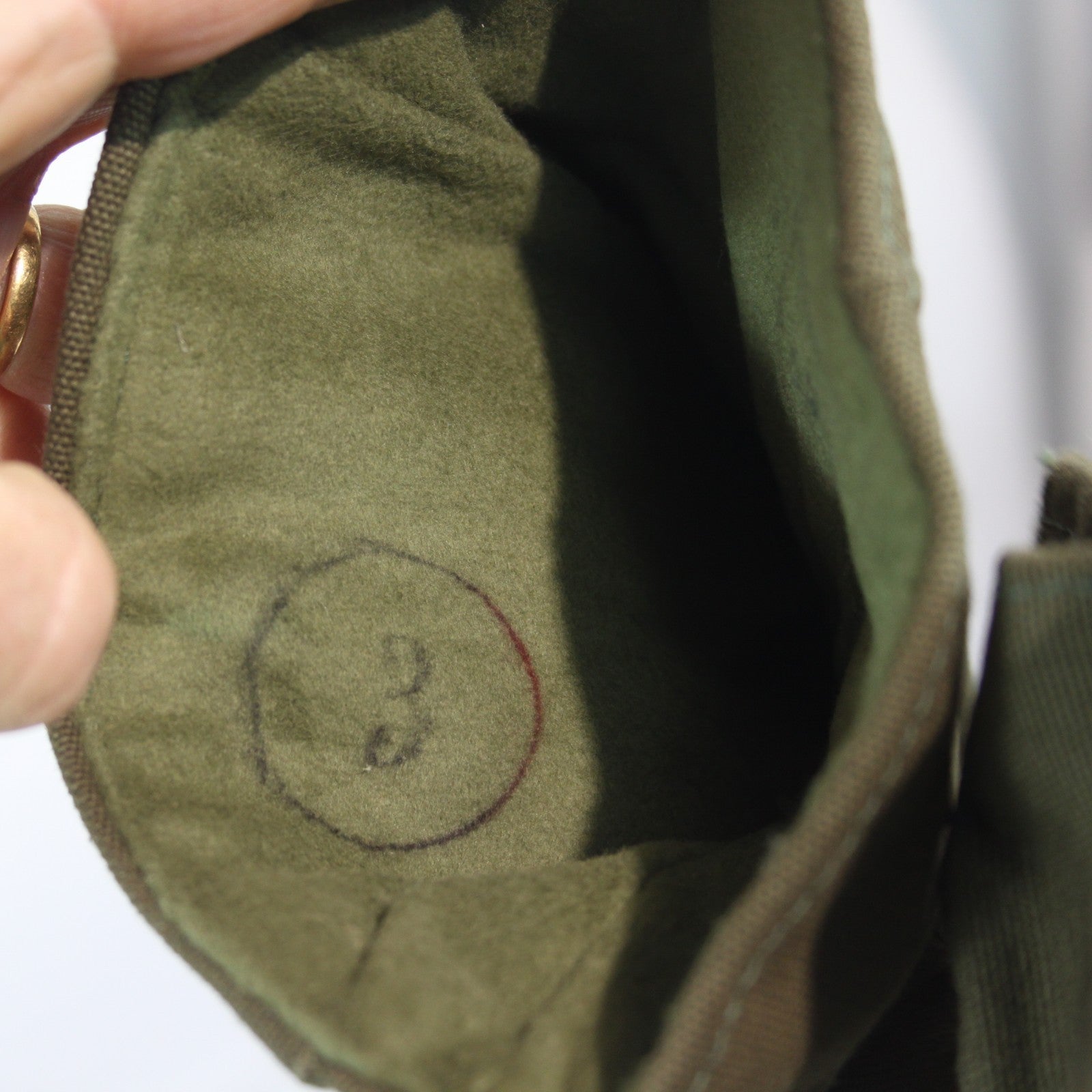 Wool Felt Lined Army Mittens Genuine Surplus Olive Canvas Size Large (3917)