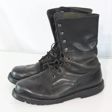 Austrian Army Summer Boots Black Leather UNlined Need Resoling EU43 UK9 (3868)