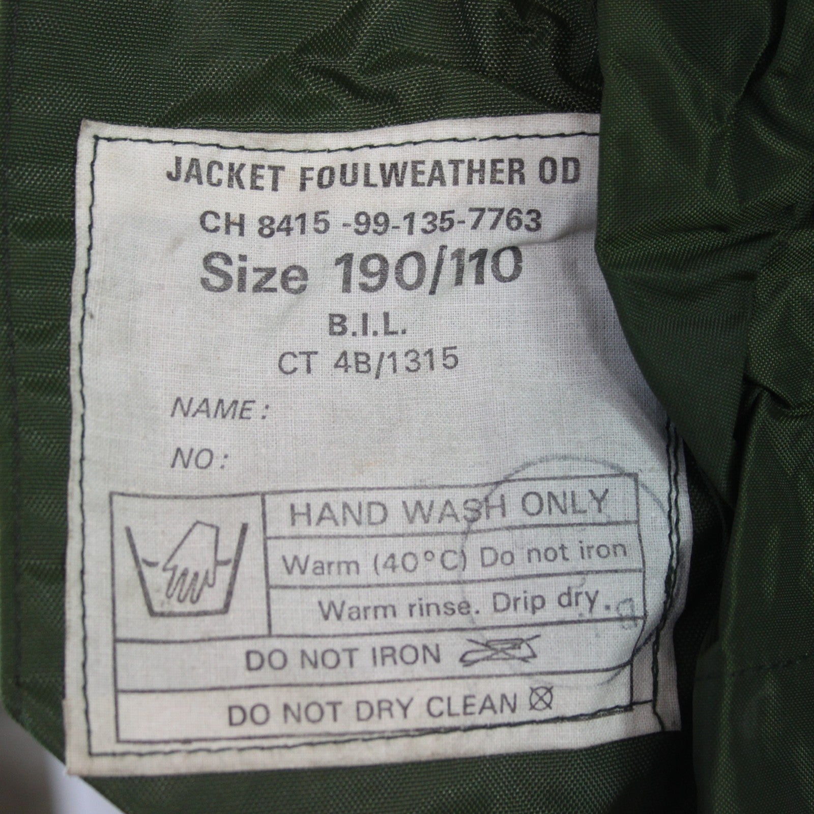 Vintage British Army Foul Weather jacket Waterproof Genuine Surplus 44" (4311)