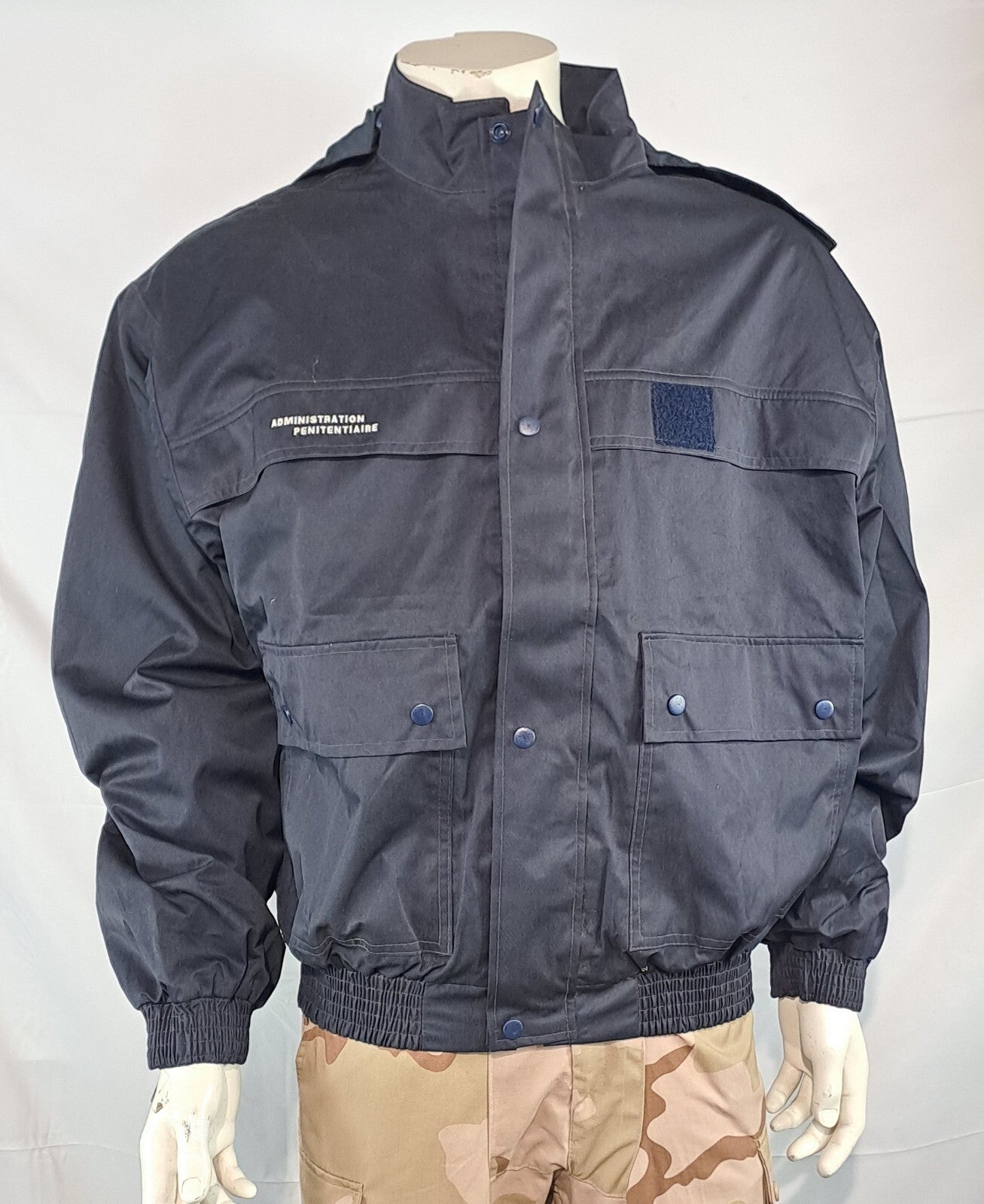 Genuine Surplus French Prison Officers Navy Jacket 46"  Bomber Hooded (2809)