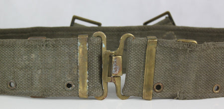 Genuine Surplus Vintage Dutch Army Pistol Belt 60mm Wide Army Military Buckle