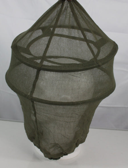 Genuine Surplus French Army Mosquito Head Net Face Cover Hooped Green Netting