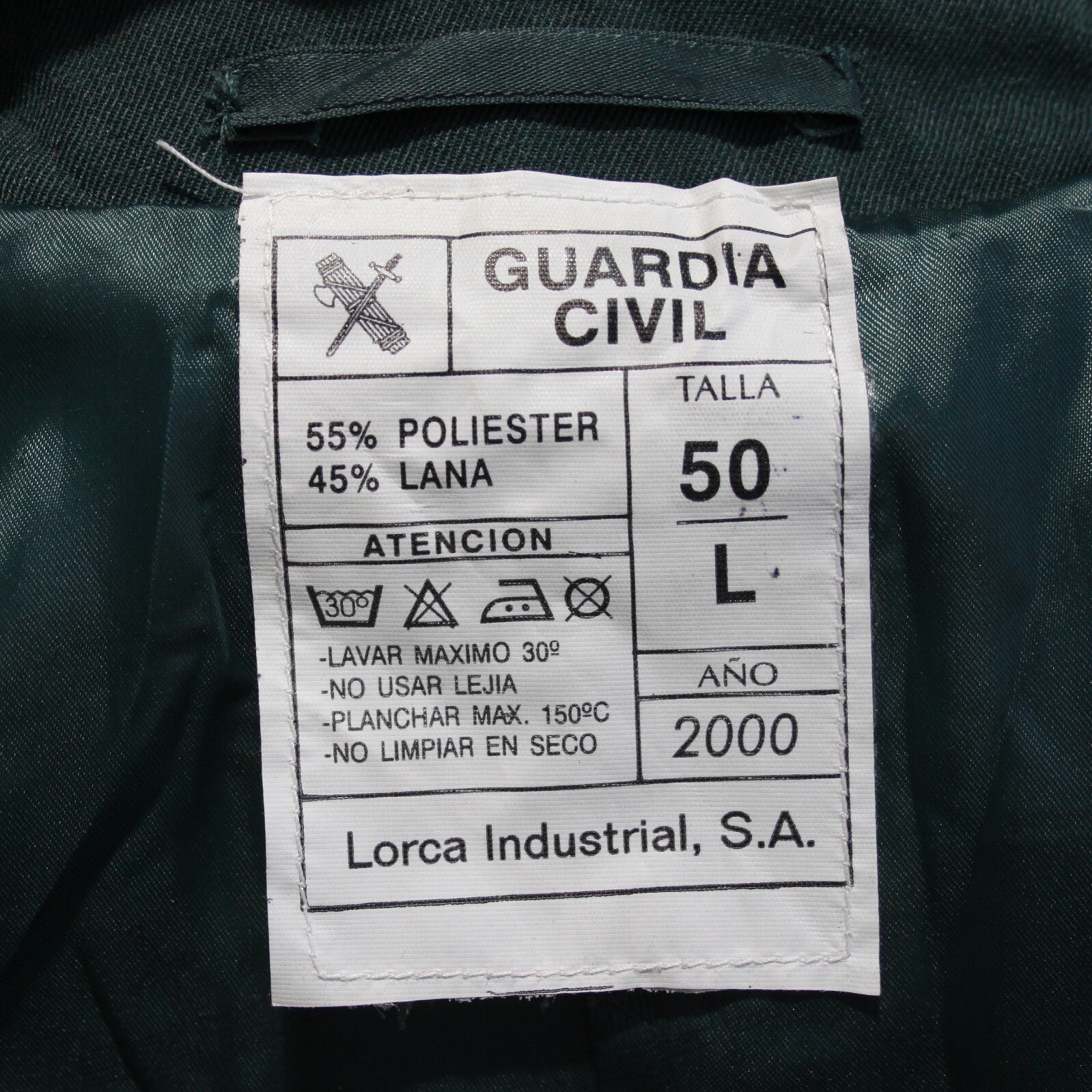 Genuine Surplus Spanish Police Civil Guard Trench Coat Bottle green 40" (3228)