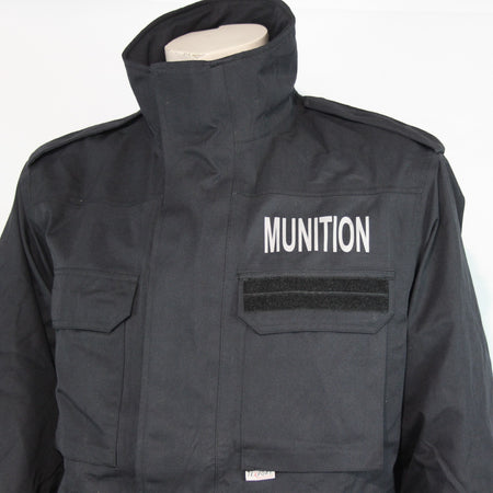 Genuine Surplus French Army Nomex Munitions Waterproof Jacket Black 40-42" (3212