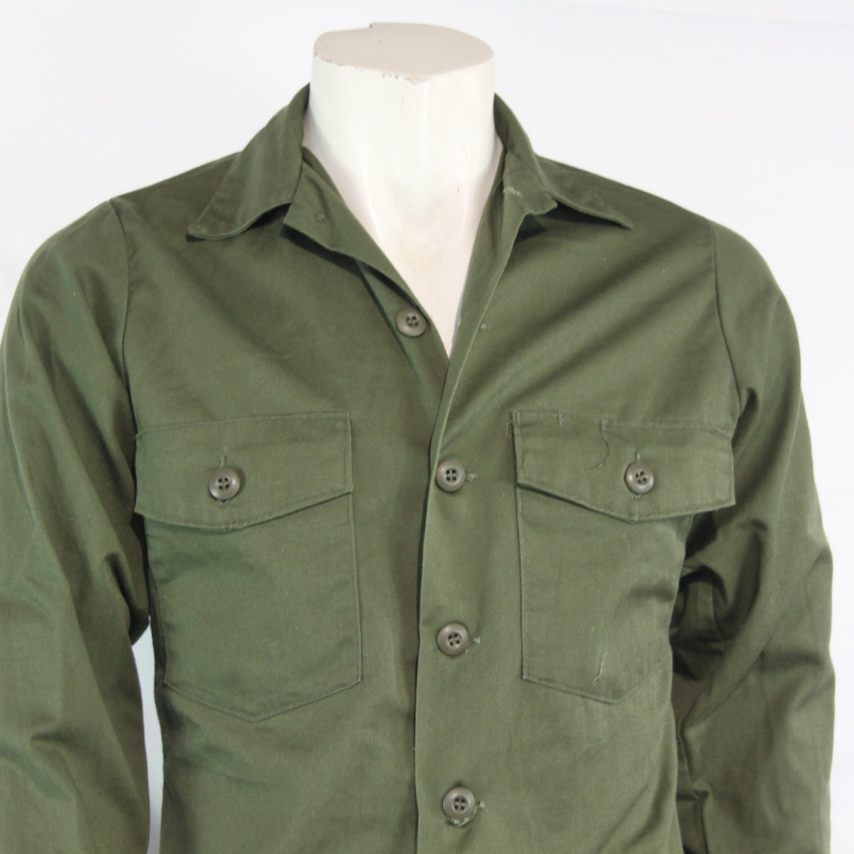 Vintage US Army Shirt Olive Utility Shirt Genuine Surplus 14.5"  (4133