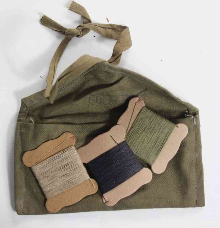 Genuine Surplus French Vintage Darning Kit in Pouch Military (494)