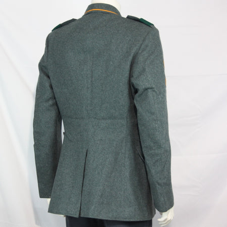 Genuine Surplus Swiss Army Vintage Wool Dress Jacket Badged Thick Blue Grey 3322