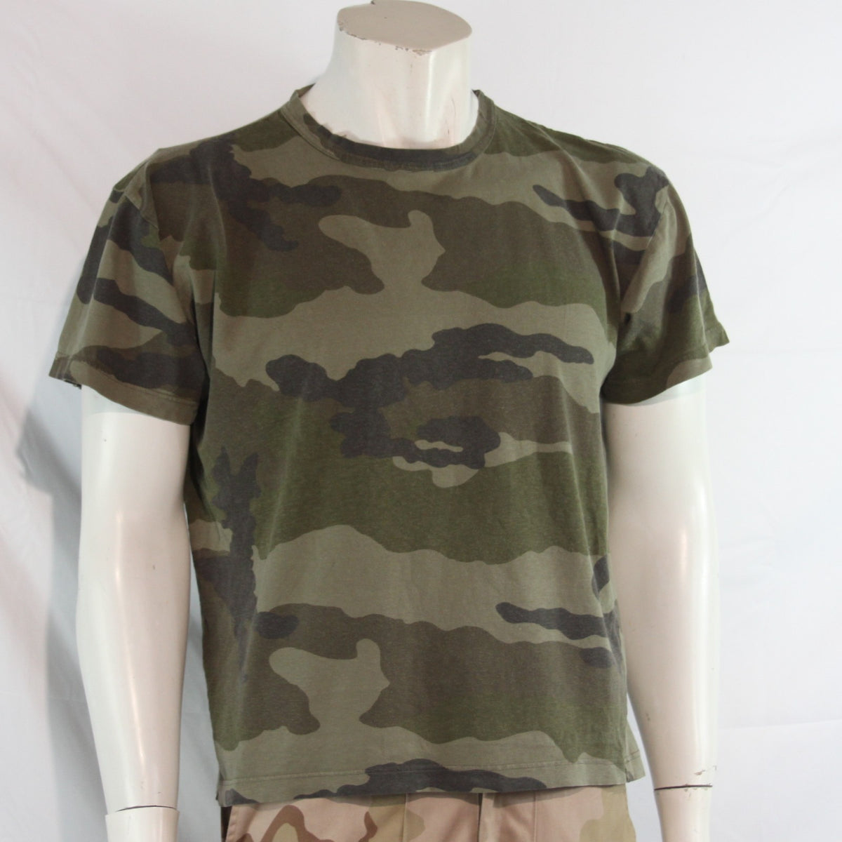 Genuine Army Surplus French T-Shirt CCE Camo Short Sleeve Faded Vintage (4256)