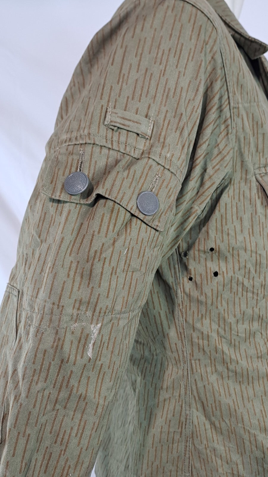 Genuine Surplus East German Strichtarn Raindrop Camo Jacket Canvas Vintage (3073