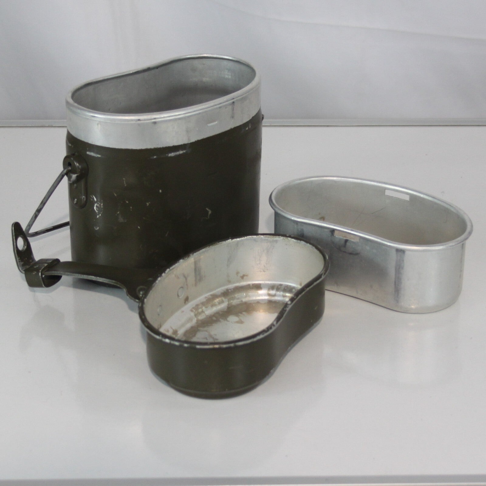 Genuine Surplus Austrian Army  Aluminium  3 Peice Mess Tin Set Billy Can