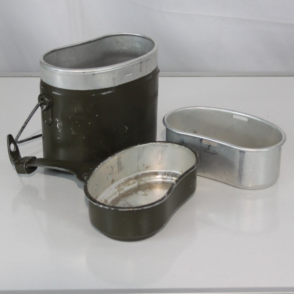 Genuine Surplus Austrian Army  Aluminium  3 Peice Mess Tin Set Billy Can