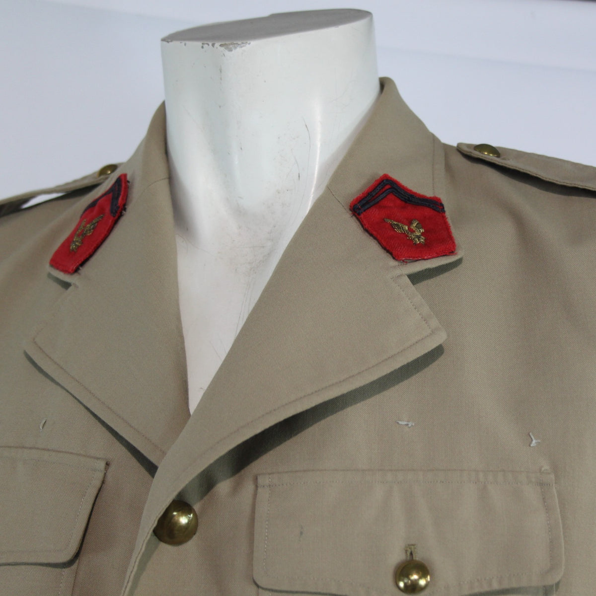 1960's French Artillery Major's Dress Jacket Sand Army Genuine Surplus 40"(4134)