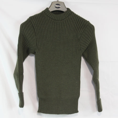 NEW British Army Olive Green Heavyweight Rib Jumper No Patches 34" Chest (4063)