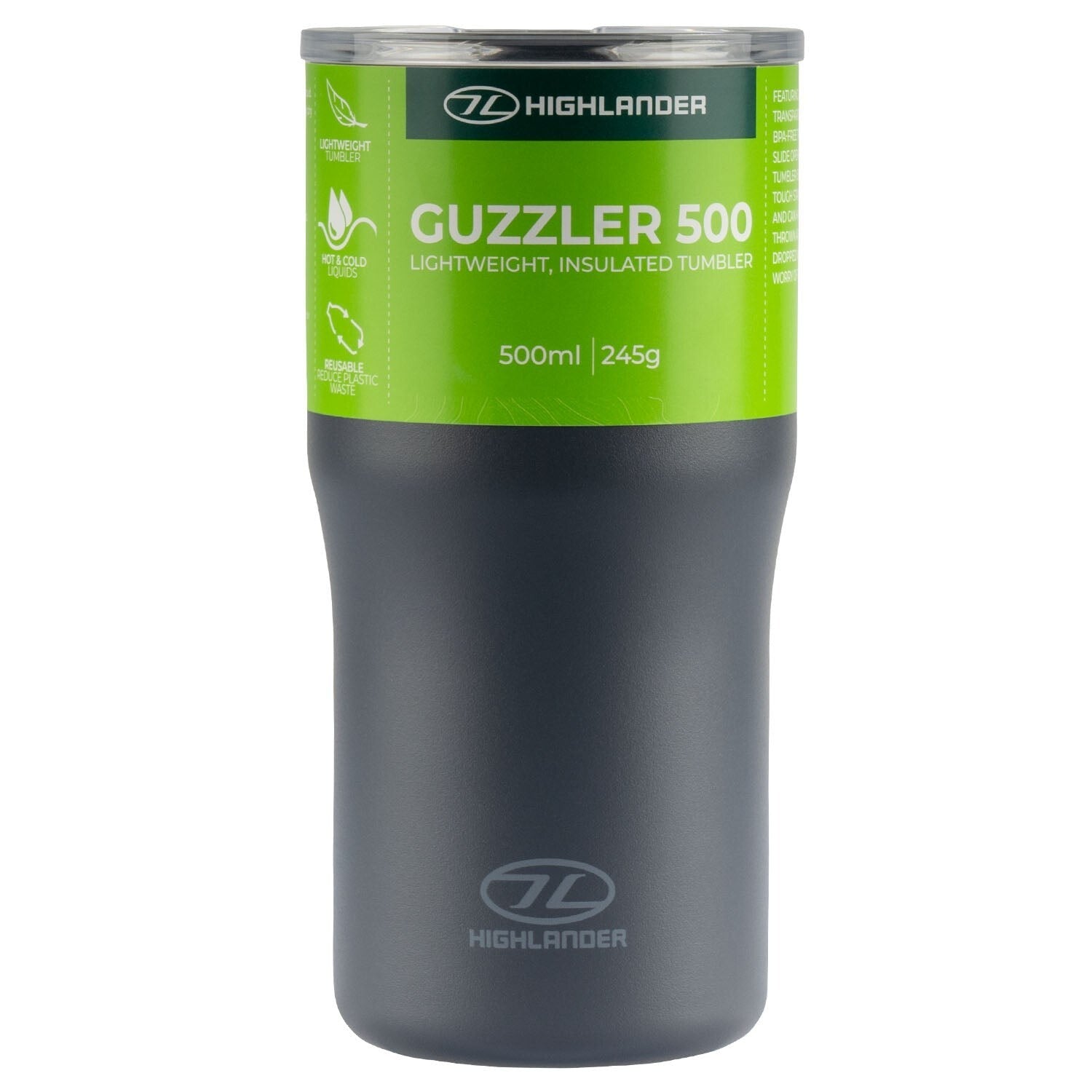Highlander Stainless Steel Insulated Guzzler Thermal Tumbler Cup Mug Double Wall