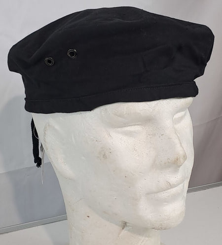 Genuine Surplus Czechoslovakian Army Black Cotton Fabric Beret hat Dated 1987