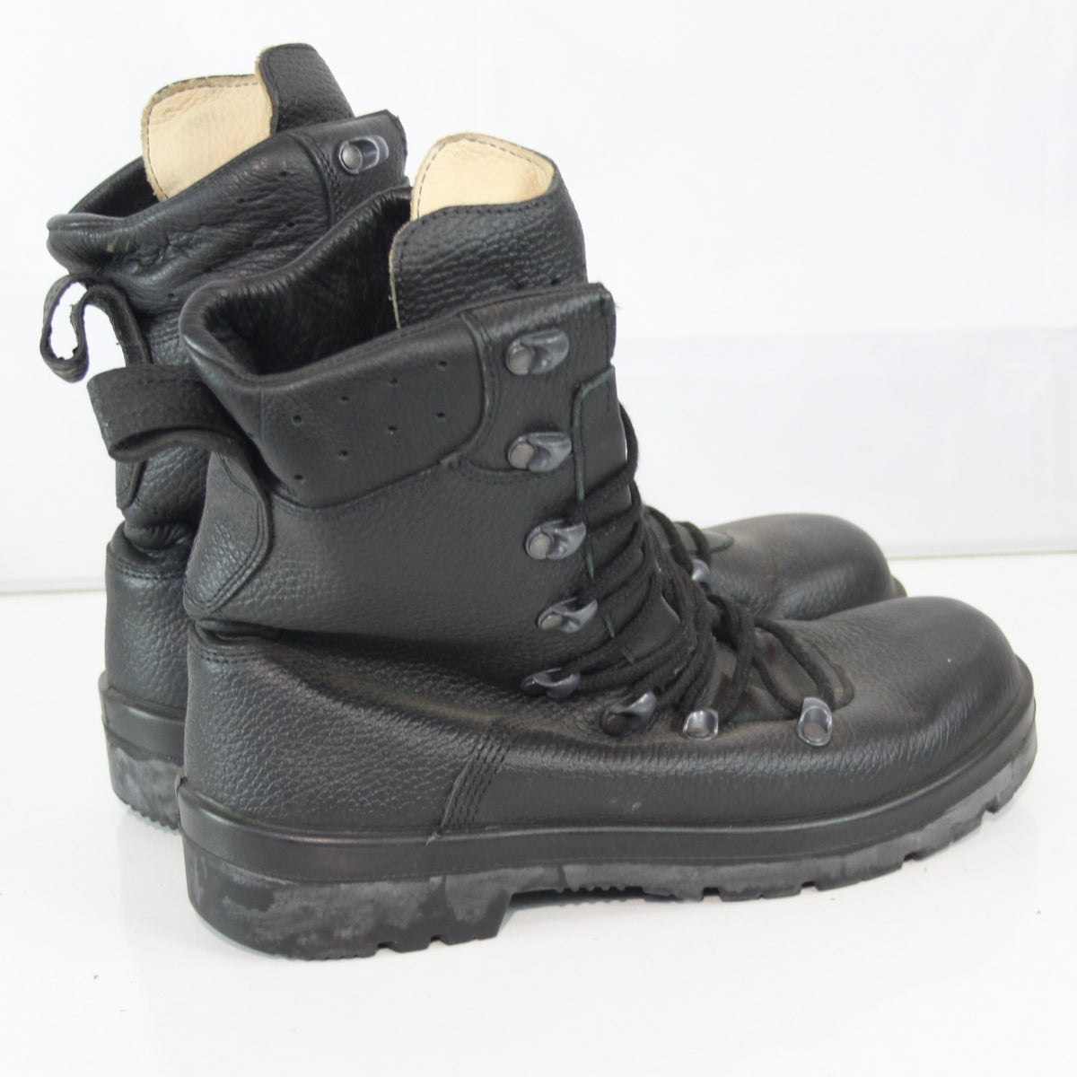 German Para Boot Genuine Surplus Army Mens Black Leather Lace Up UK 7 (3581)