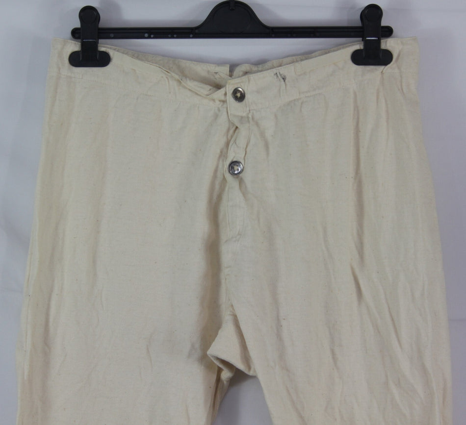 Genuine Surplus Swedish Army Vintage Long Johns Leggings Cream Tie Back 2758
