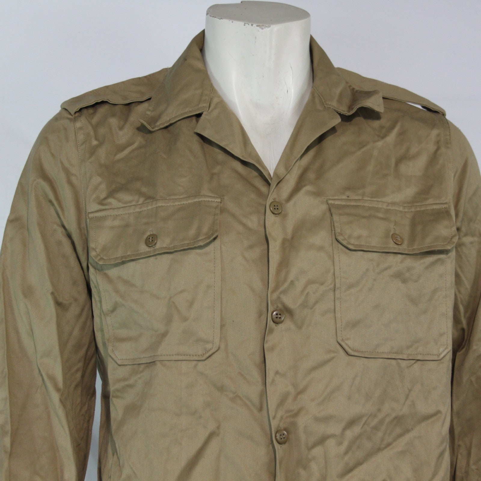 Genuine Surplus Greek Army Chino M47 Cotton Long Sleeve Shirt Beige (3415)
