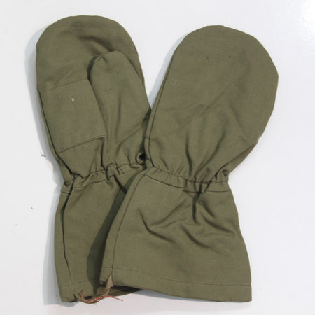 Tough Thick Canvas French Army Over Mittens Genuine Surplus Olive M-L (3916)