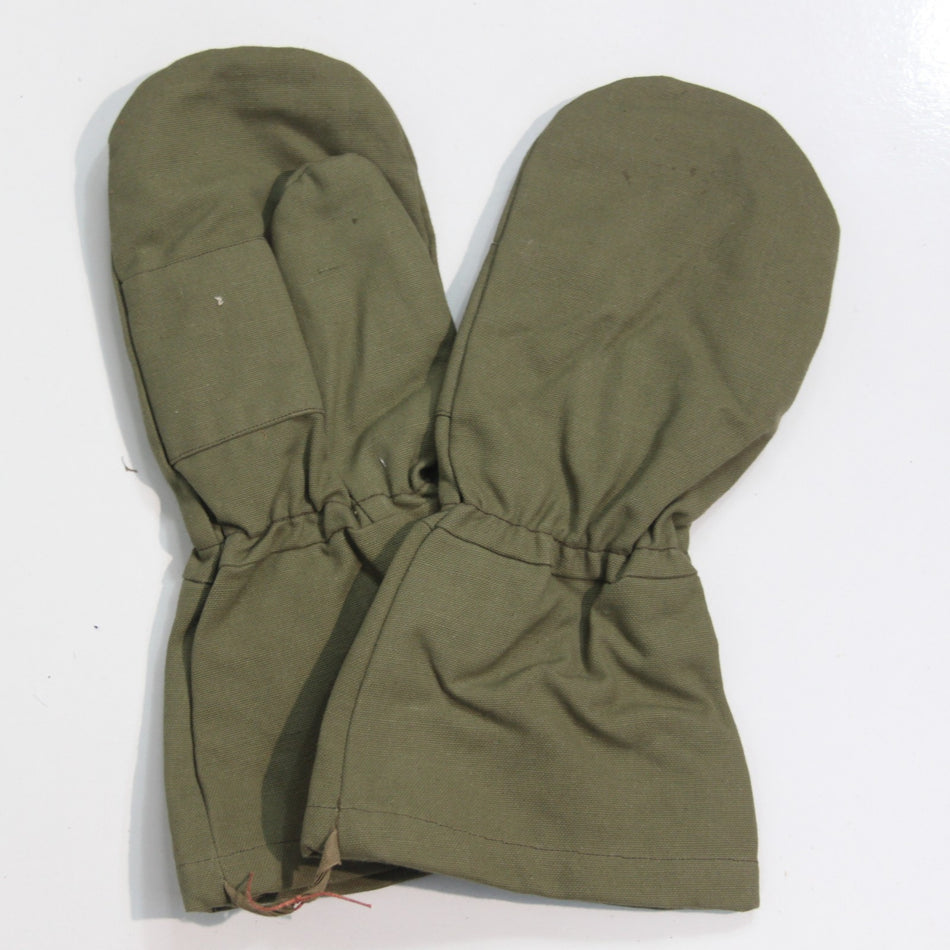 Tough Thick Canvas French Army Over Mittens Genuine Surplus Olive M-L (3916)
