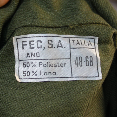 Genuine Surplus Spanish Army Wool/Cotton Mix Shirt Olive 38-40" (3349)