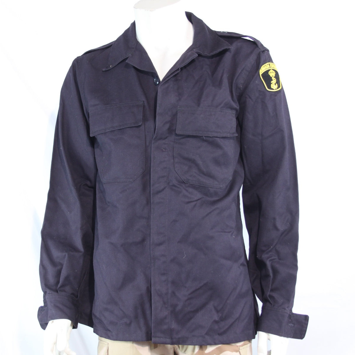 Genuine Surplus Spanish Naval Shirt Military Navy Heavyweight Badged 38-40" 3620